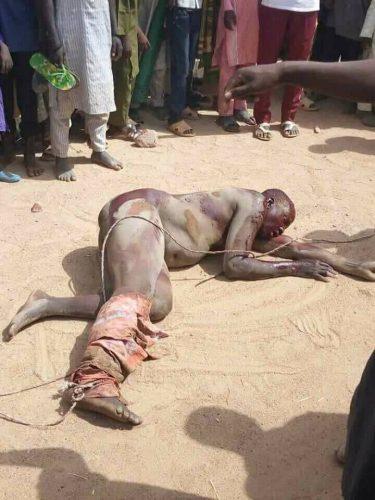 Married Man Stripped Naked And Beaten By Mob After Failed Kidnap Attempt (Photo)
