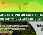 FUOYE Pre-degree Admission, 2018/2019 Announced