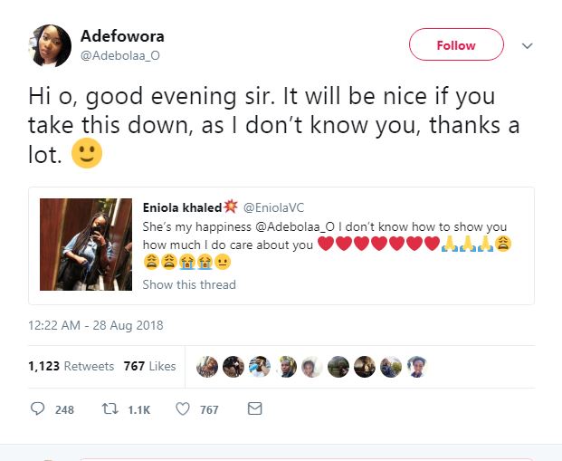 LOL! Man Proudly Show Off His Girlfriend On Twitter, But See The Reply She Gave Him