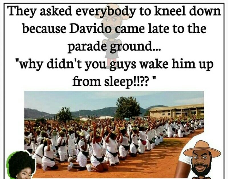 They Asked Everybody To Kneel Down Because Davido Came Late To The Parade Ground (Photos)