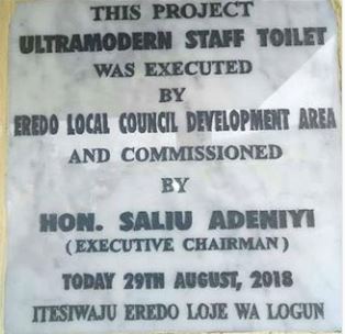 See The Toilet A Local Government Chairman Built And Commissioned In Lagos (Photos)
