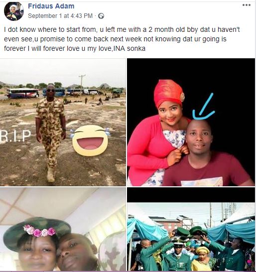 Heartbreaking! Newly Wedded Nigerian Soldier Yet to See His New Born Baby, Dies While Fighting Boko Haram