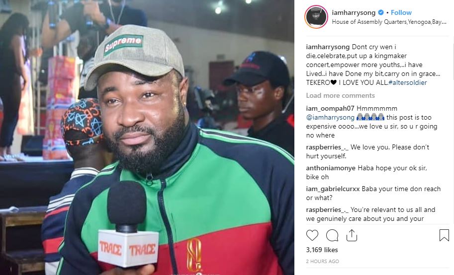 Too Young To Die! Fans Cries Heavily On Instagram As Harrysong Says His Final Wish Before Death
