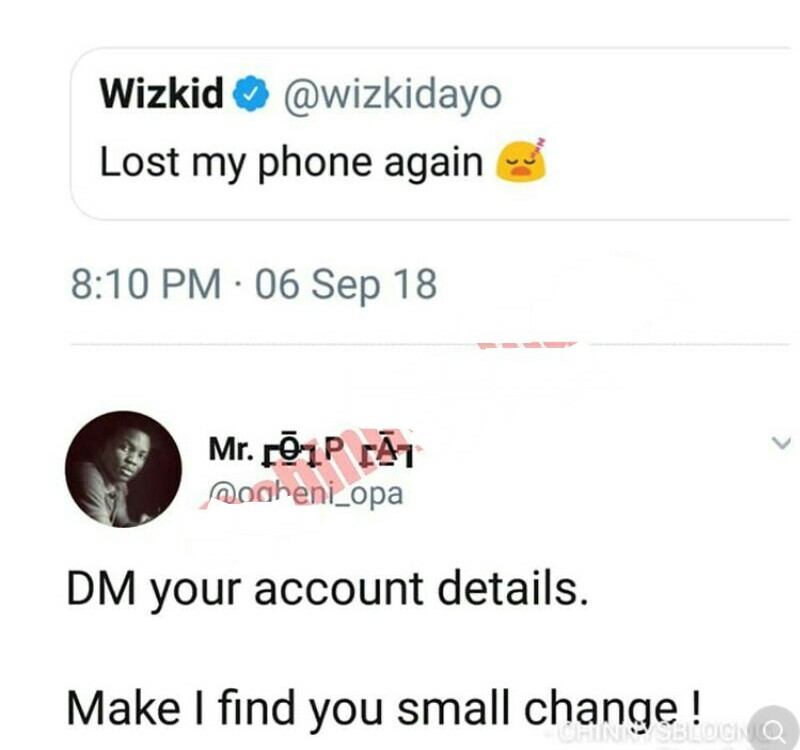 Wizkid Gets Financial Help After Crying Over His Lost Phone