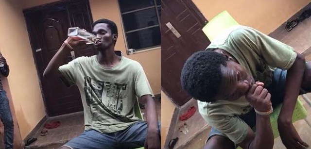 UNAAB Student Hospitalised After A ₦5k Bet to Drink a Bottle Of Gin (Photos)