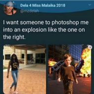 Lady Requested Anyone To Photoshop Her Into An Explosion…. She Got Something Else In Return (Photos)