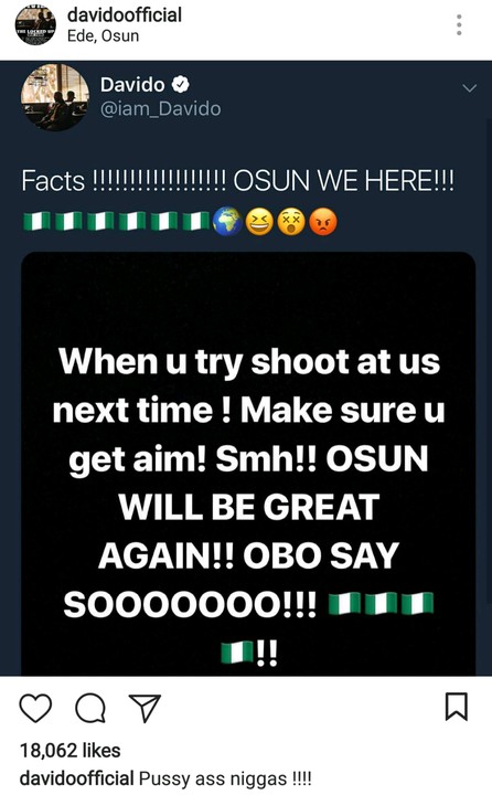 Osun Guber Election: Davido Reveal That The Opposition Party Try To Shoot At Them In His Hometown