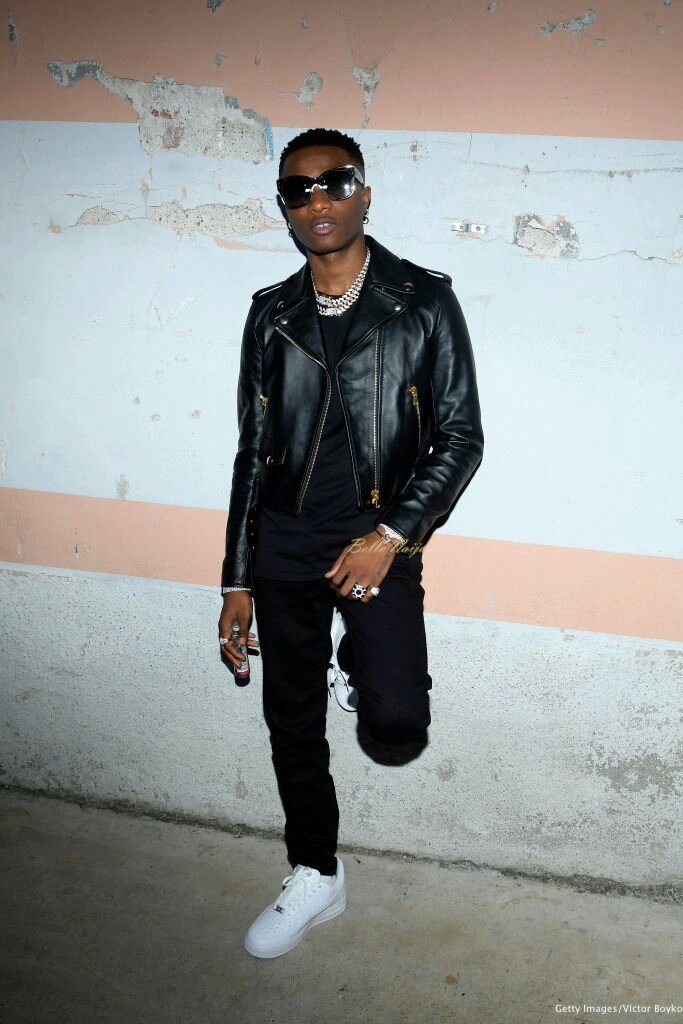Unbothered Wizkid Sits Front Row At The Moschino Show During Milan Fashion Week