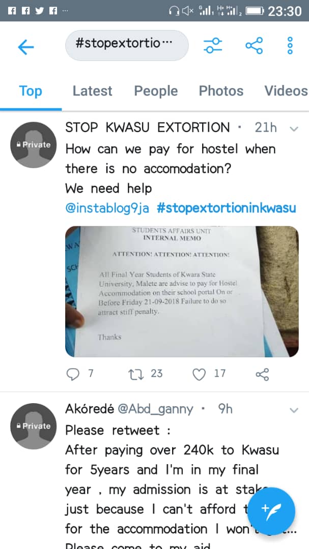 Enough Is Enough! Kwasu Students Cry Out Against Extortion By School