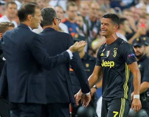 Allegri Calls For VAR In Champions League After Ronaldo’s Red Card