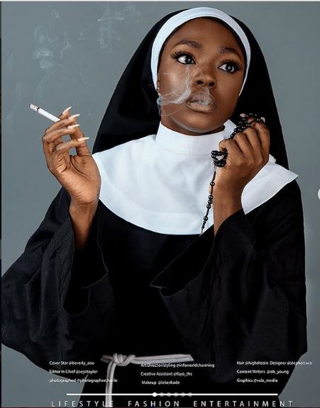BBA Star, Beverly Osu Covers TL Magazine Dressed as ‘Holy Mary’ Smoking Cigarette (Photos)