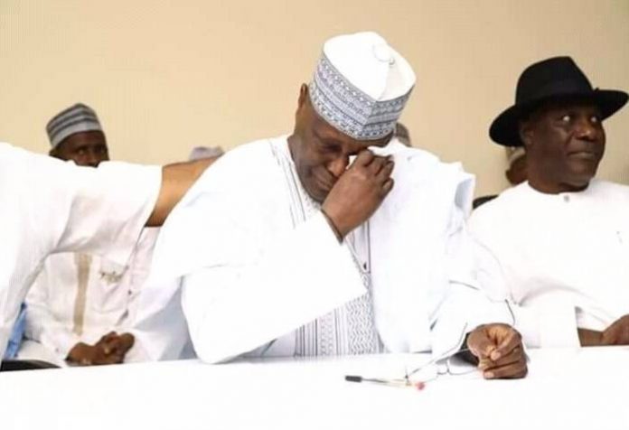 Aides and supporters of former Vice President Atiku Abubakar watched in disbelief as the Peoples Democratic Party presidential aspirant wept at his campaign office on Friday in Abuja.