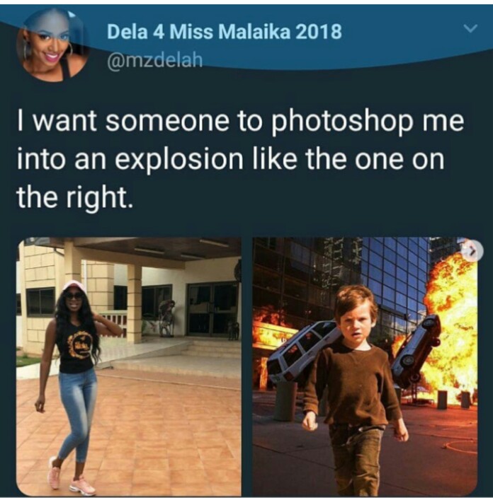 Lady Requested Anyone To Photoshop Her Into An Explosion…. She Got Something Else In Return (Photos)