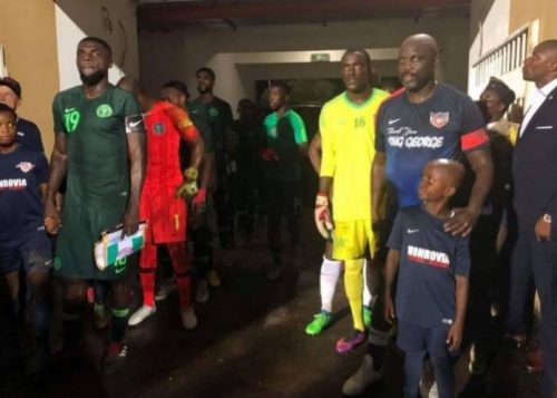 Liberia President George Weah makes surprise appearance in friendly against Nigeria