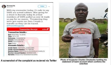 Photo Of Corrupt FSARS Officer Sacked For Collecting Bribe In Lagos