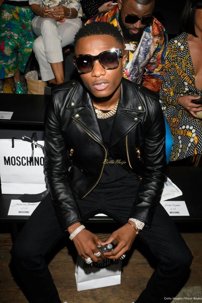 Unbothered Wizkid Sits Front Row At The Moschino Show During Milan Fashion Week