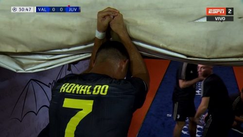 Valencia vs Juventus : Ronaldo Cries After Seeing Red (Pictures)