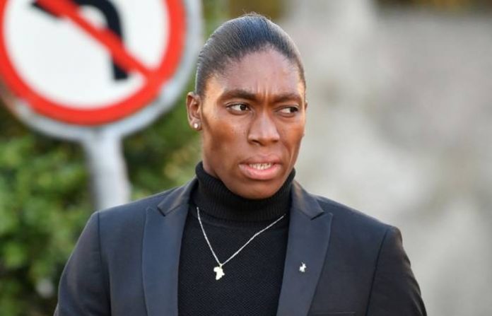 South African 800 meters Olympic champion Caster Semenya arrives for a landmark hearing at the Court of Arbitration (CAS) in Lausanne on February 18, 2019. – Semenya will challenge a proposed rule by the International Athletics Federation (IAAF) aiming to restrict testosterone levels in female runners. (Photo by Harold CUNNINGHAM / AFP)