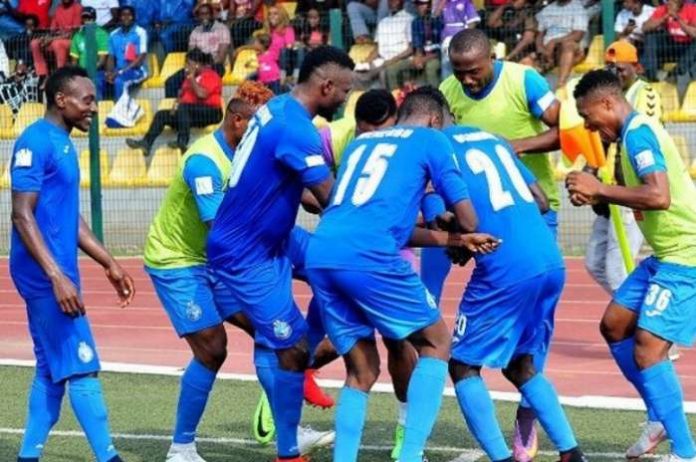 Enyimba beat FC Ifeanyi Ubah 3-1 to climb on top of log table in the ongoing Nigeria Professional Football League (NPFL) Super Six on Monday at the Agege Stadium.